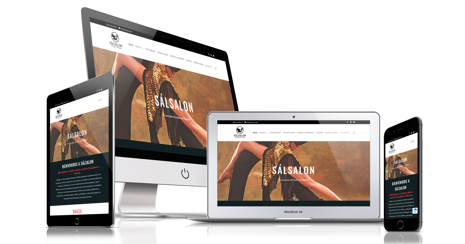 diseño web responsive: academia de baile Sálsalon