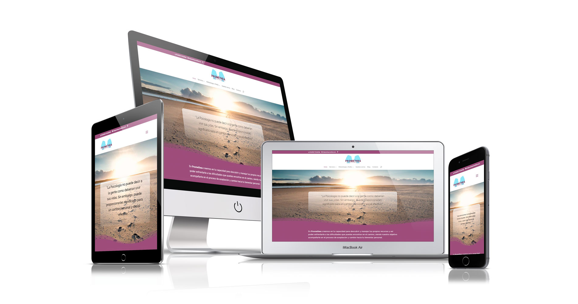 diseño web responsive: centro de psicología Promethea
