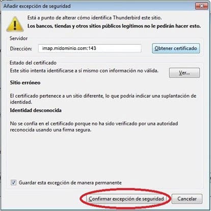 Excepción de seguridad Thunderbird | las 12 en punto - Blog de diseño web, posicionamiento SEO, diseño grafico.