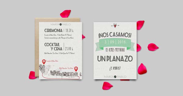 diseño gráfico personalizado para bodas | invitaciones boda, conos boda, regalos boda