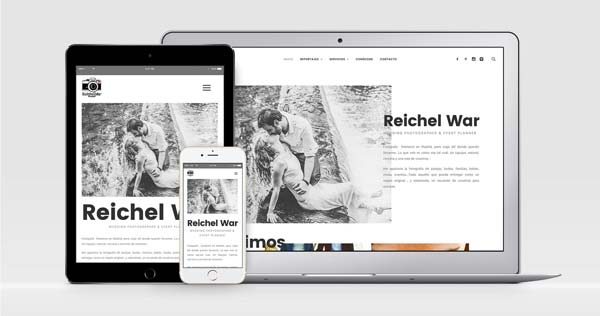 diseño web responsive de Reichel War, fotógrafa freelance de bodas, eventos, producto, parejas