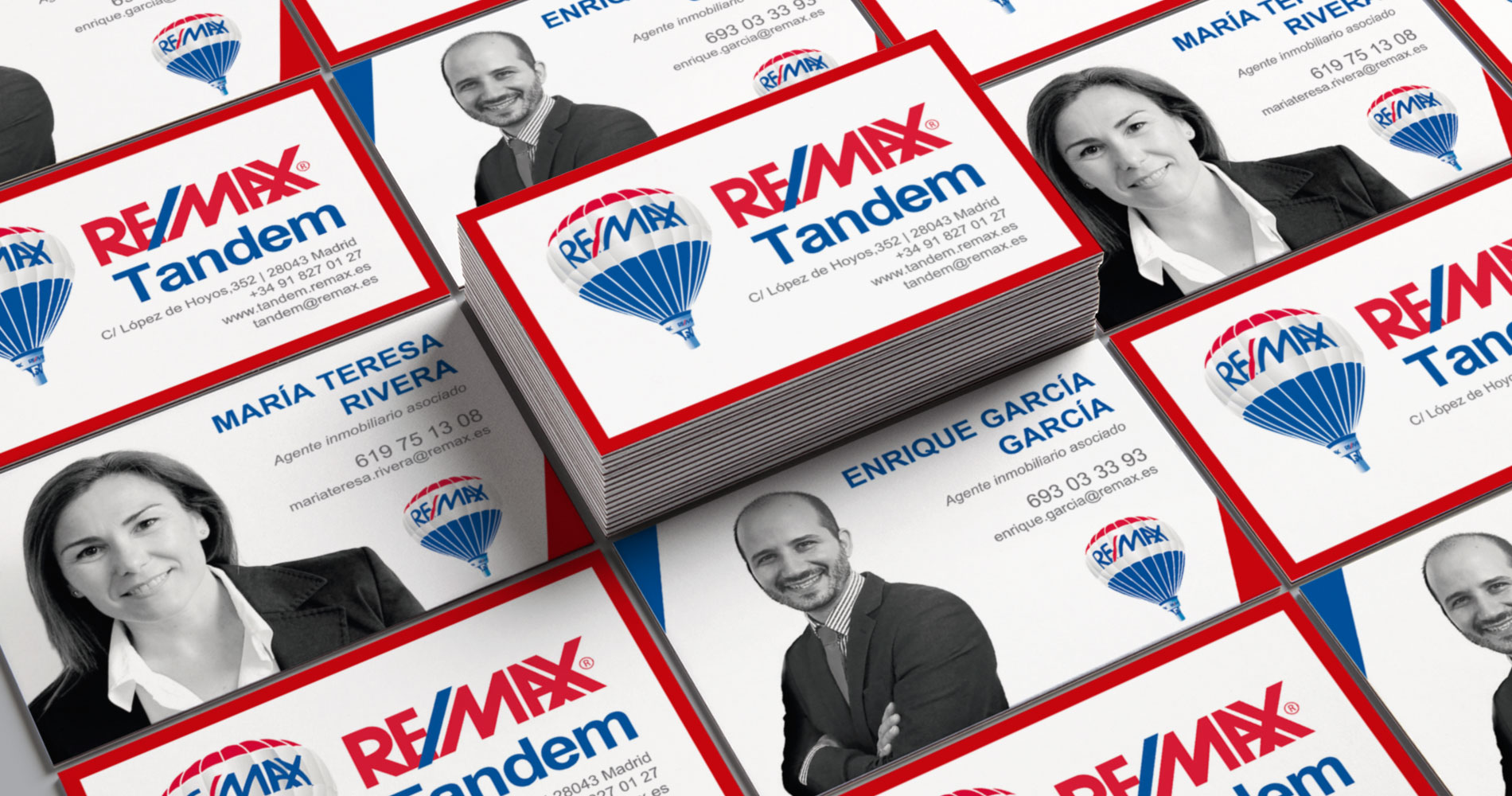 Diseño de tarjetas de visita corporativas para agentes Remax