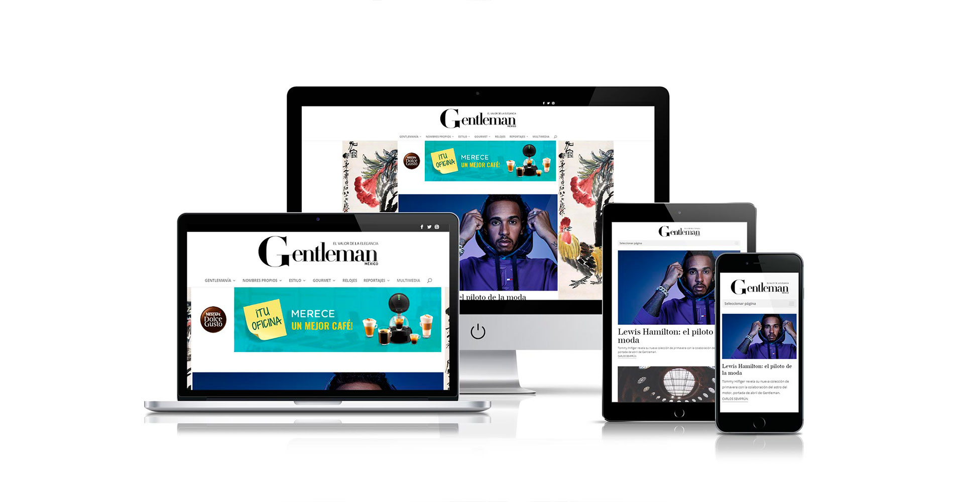 diseño web responsive: revista masculina Gentleman MX