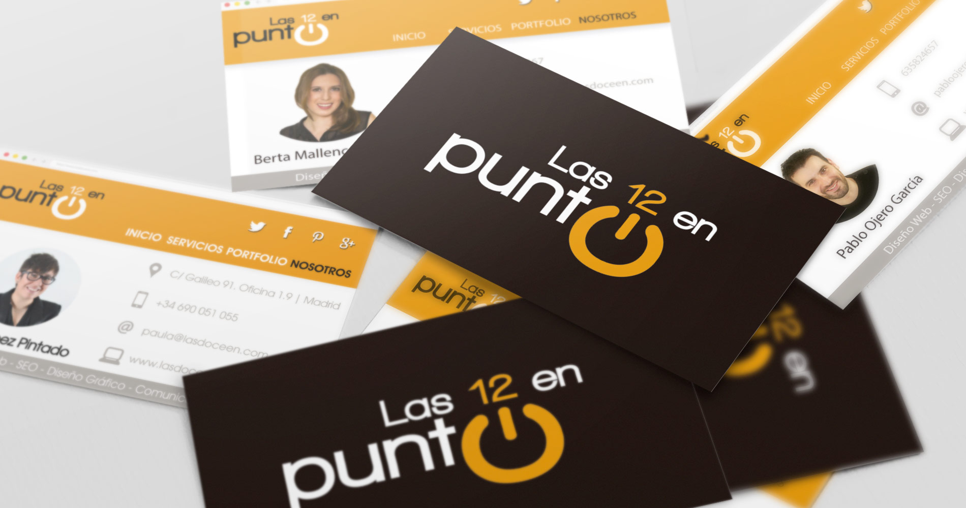  tarjetas corporativas creativas y divertidas de Las 12 en Punto